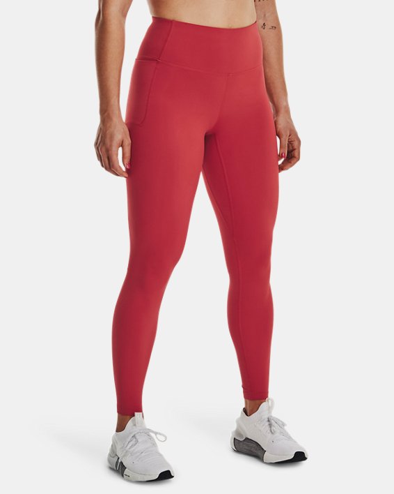 Women's UA Meridian Full-Length Leggings, Red, pdpMainDesktop image number 0